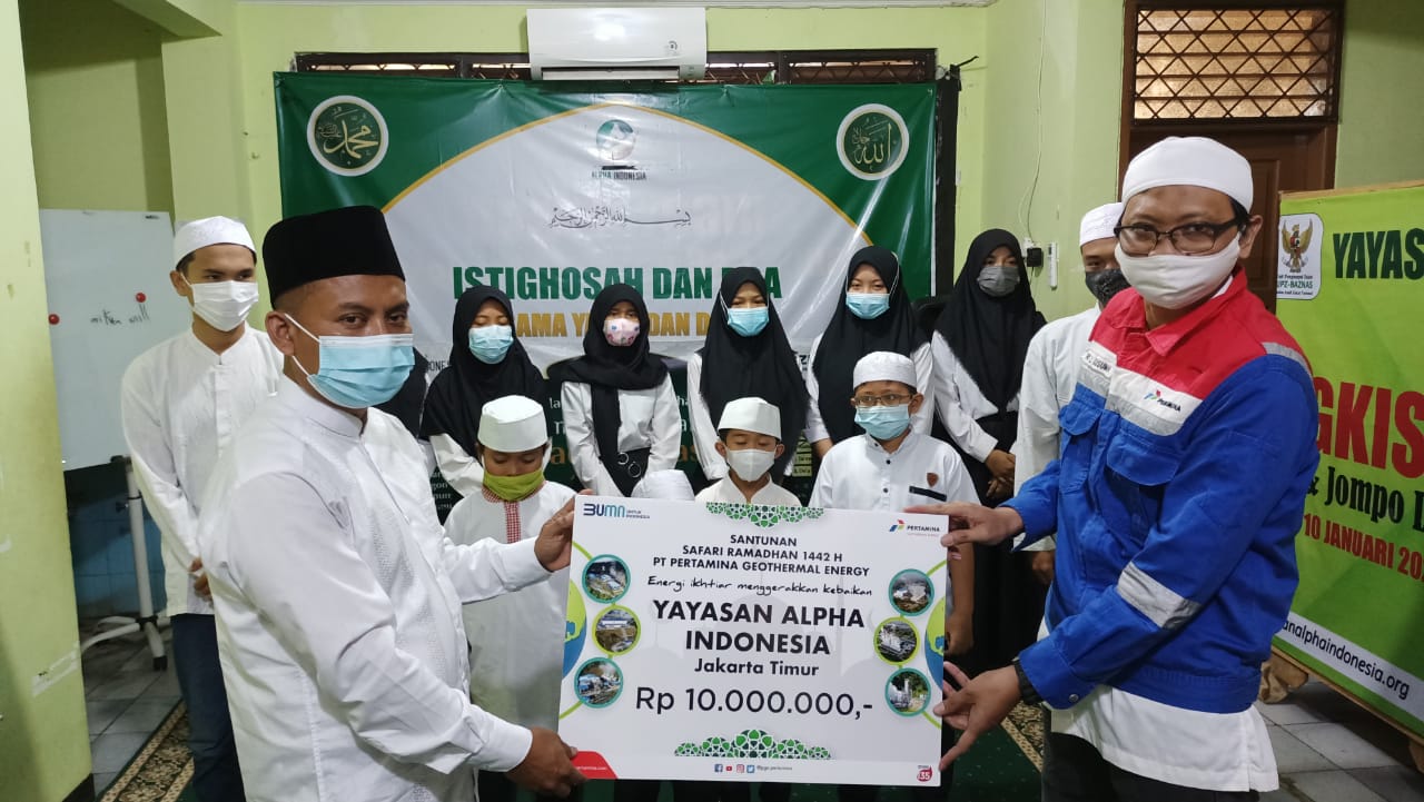 PT Pertamina Geothermal Energi Serahkan Santunan kepada Yayasan Alpha Indonesia (YAI)
